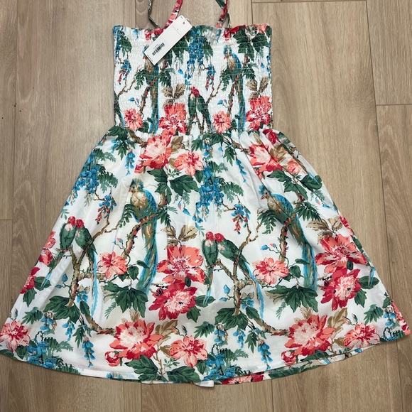Janie and Jack Dress, Tropical Bird Print, Size 8, NWT, Smocked - Picture 1 of 6